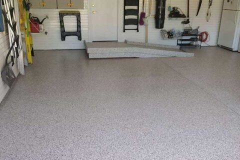 Garage Concrete Floor Coating with Ramp
