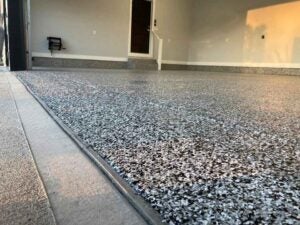 Decorative flake garage floor in Mason Ohio