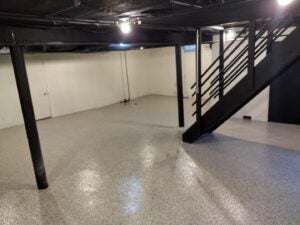 residential polyurea basement floor in Anderson Township